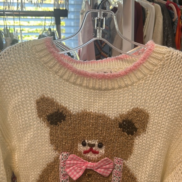Vintage | Heidi Hand Sewn 3/D Teddy Bear 🧸 sweater Sz M - Picture 10 of 10